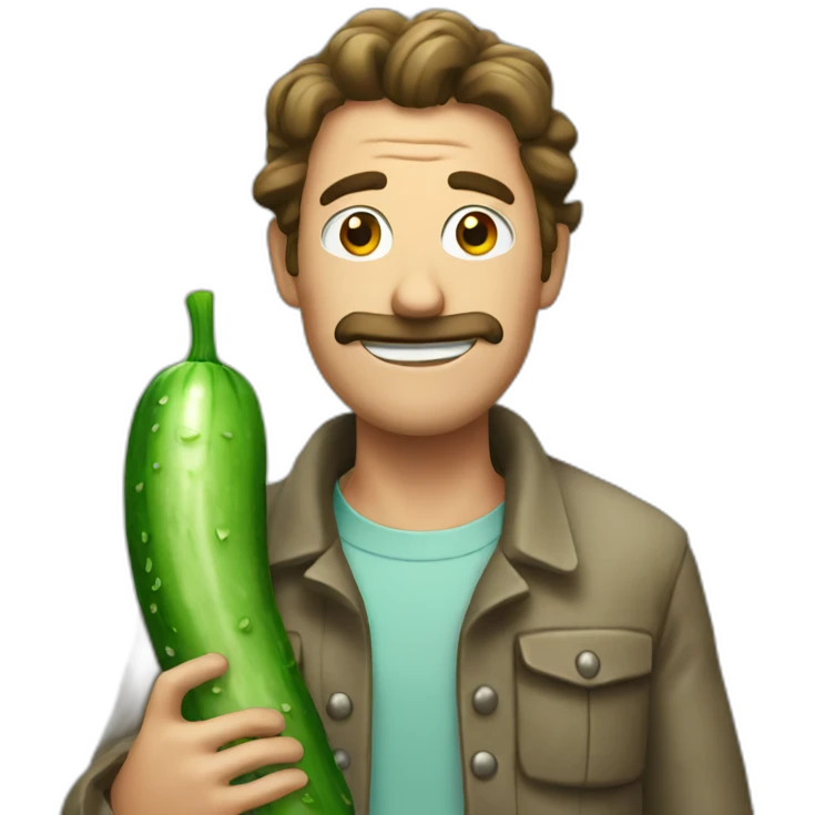 Rick with cucumber emoji
