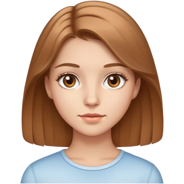 Pretty clean girl with light brown hair and light brown eyes emoji