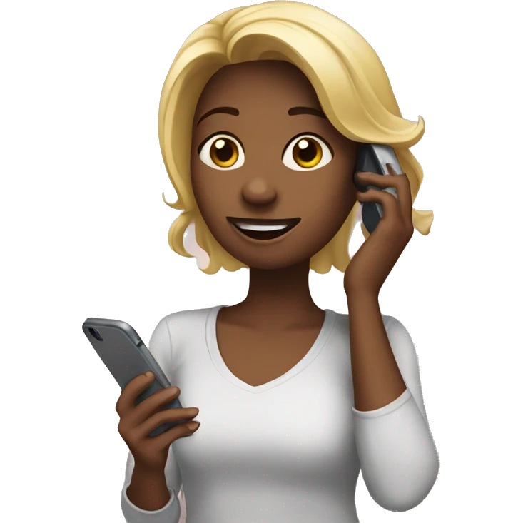 Girl with phone emoji