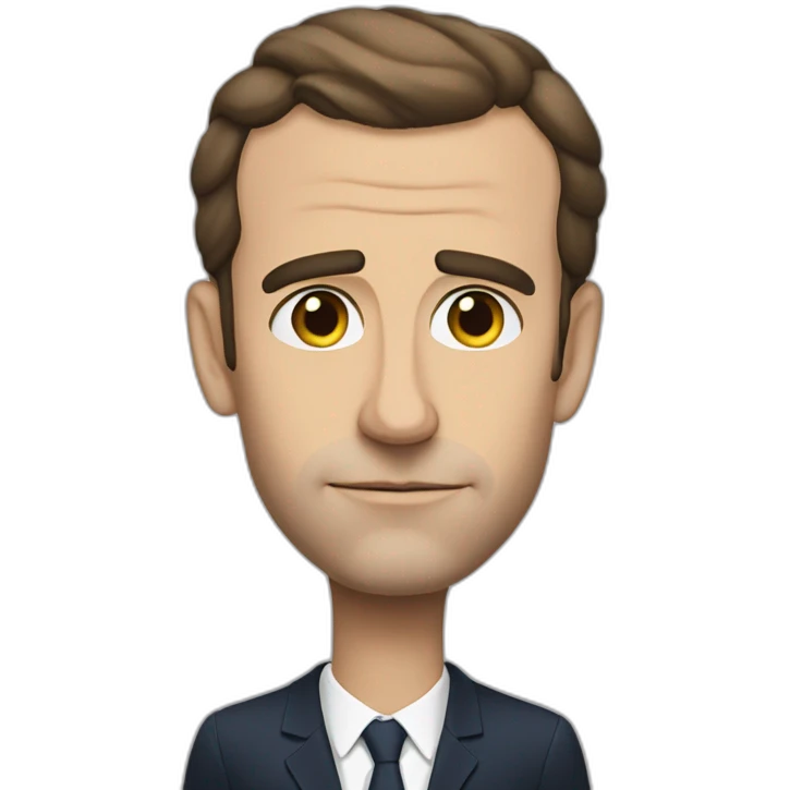 macron serious explain with flat hand emoji