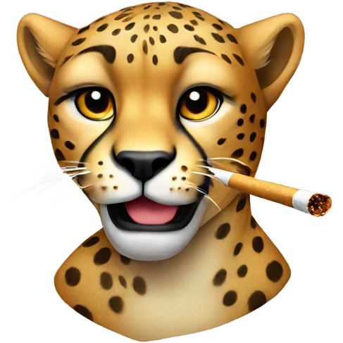 Cheetah smoking emoji