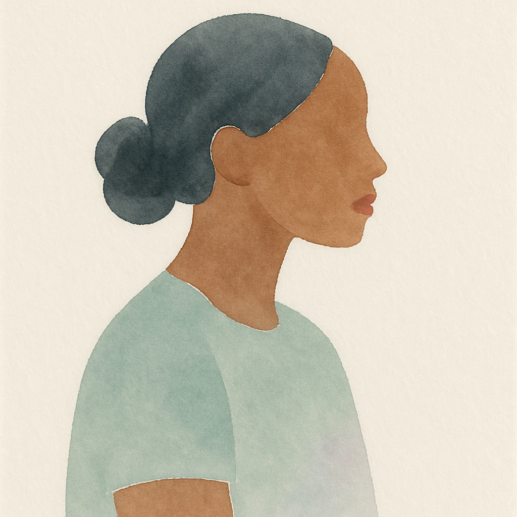brown woman, watercolor art style emoji