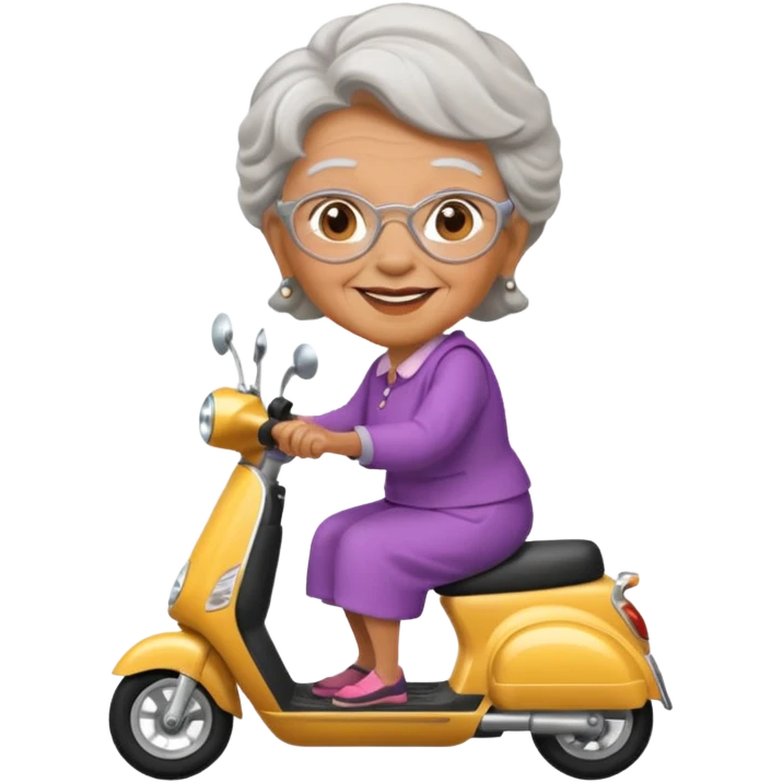 Granny on a fast scooter emoji