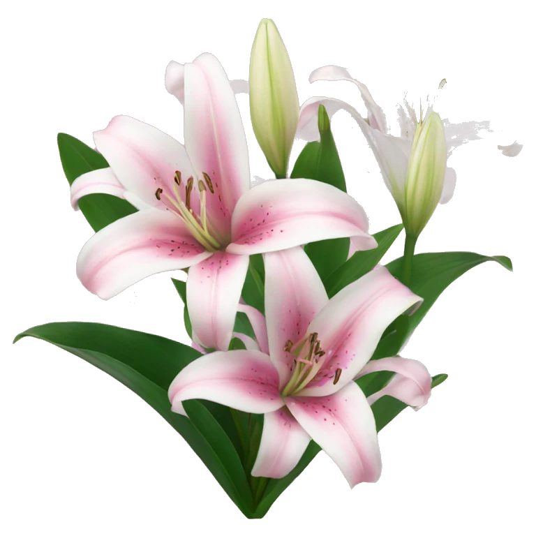 pink and white lilies emoji