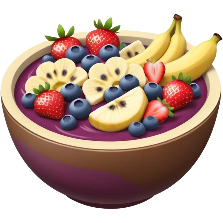 acai bowl with fresh fruit, inspired by Western Sydney, vibrant emoji style emoji