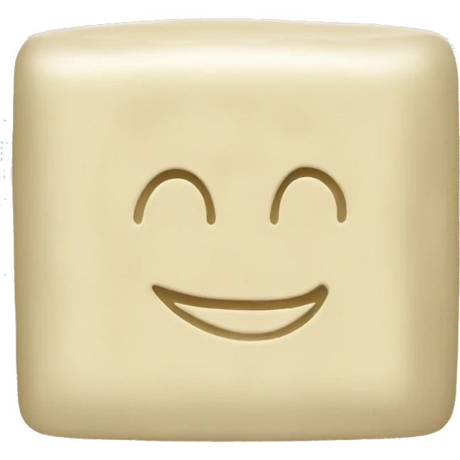 square beige soap with arabic writing in middle emoji