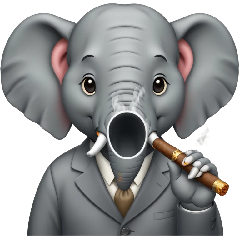 un éléphant qui fume emoji