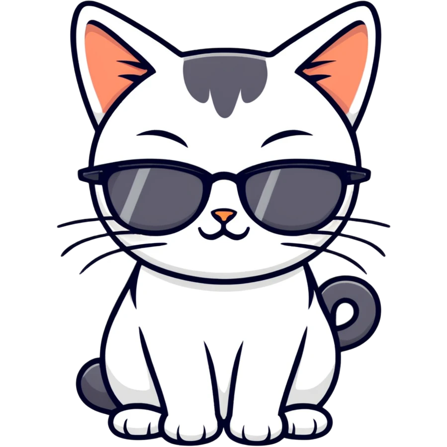 Cat with sunglasses emoji