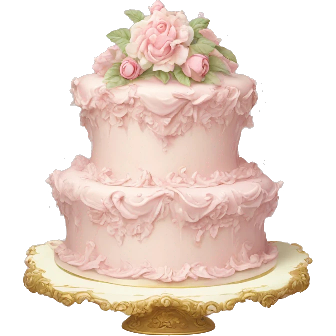 vintage rococo highly detailed pale pink cake emoji