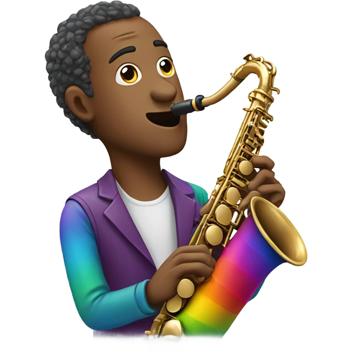 Man playing rainbow saxophone  emoji