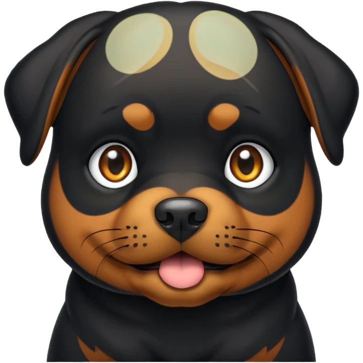 Crie um emoji de um cachorro rottweiler preto emoji