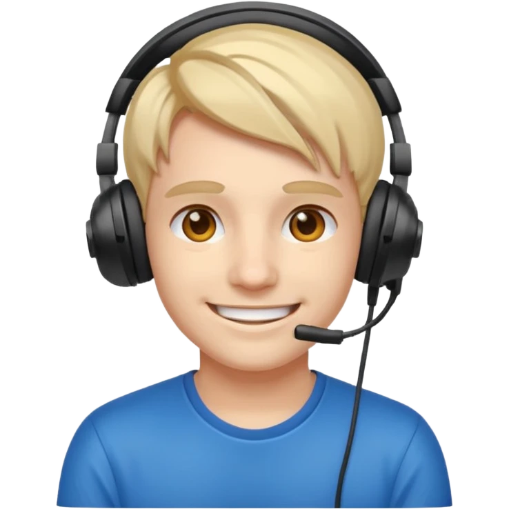 streamer with gaming head set emoji