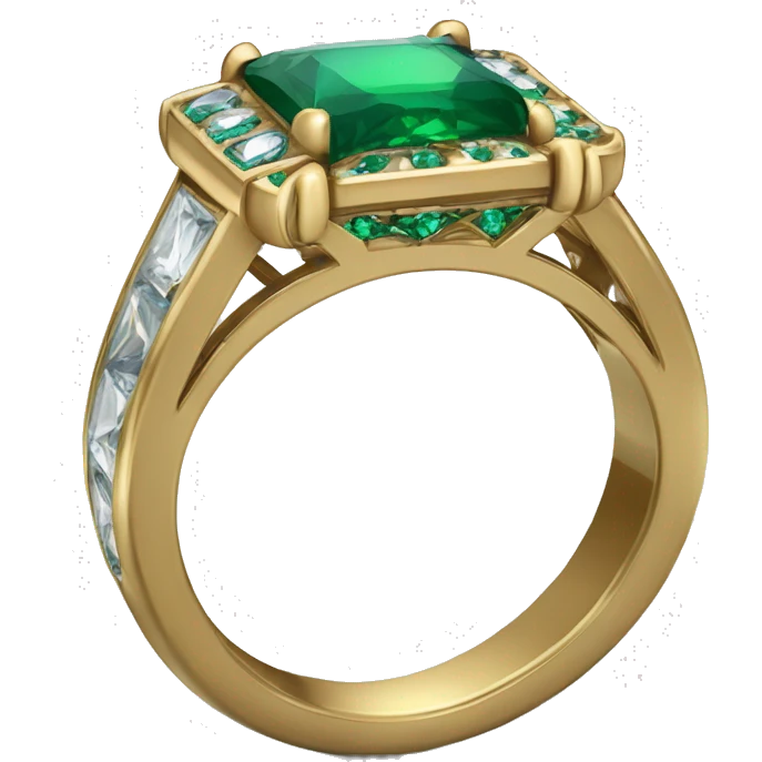 bague de fiançailles avec une émeraude  emoji