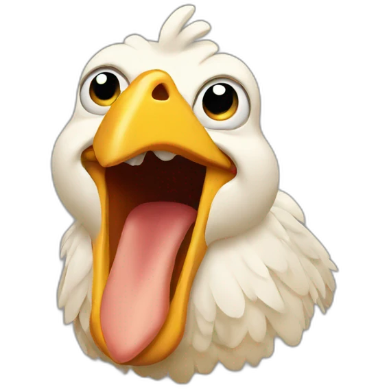 chicken with teeth emoji