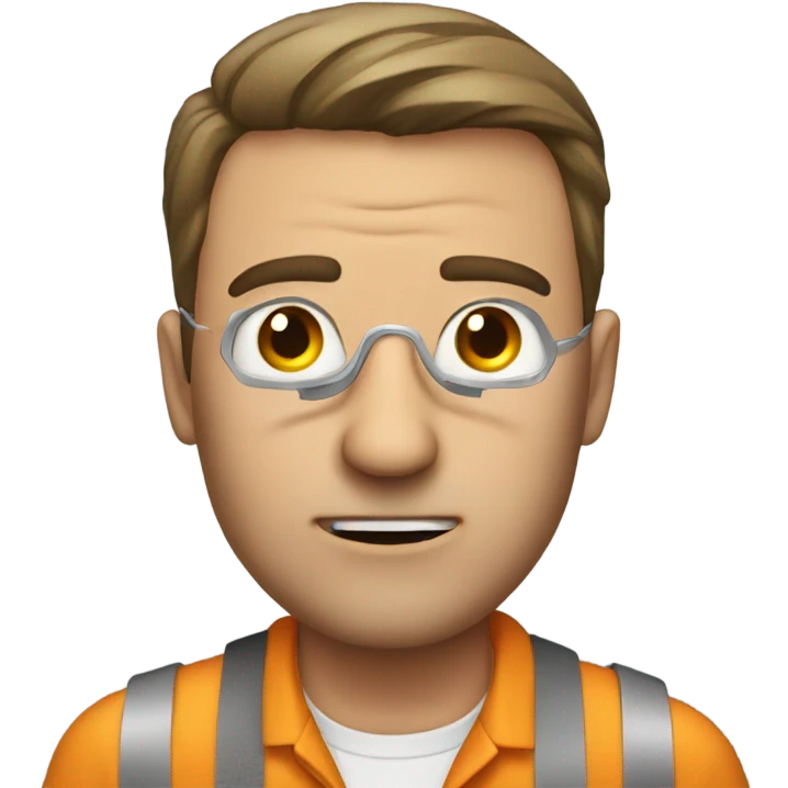 A man who works with a laptop while being hit in the eye emoji