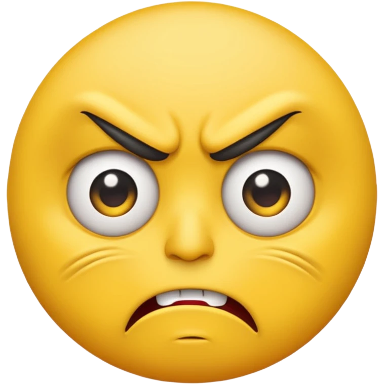 angry face emoji which is also rolling it's eyes emoji