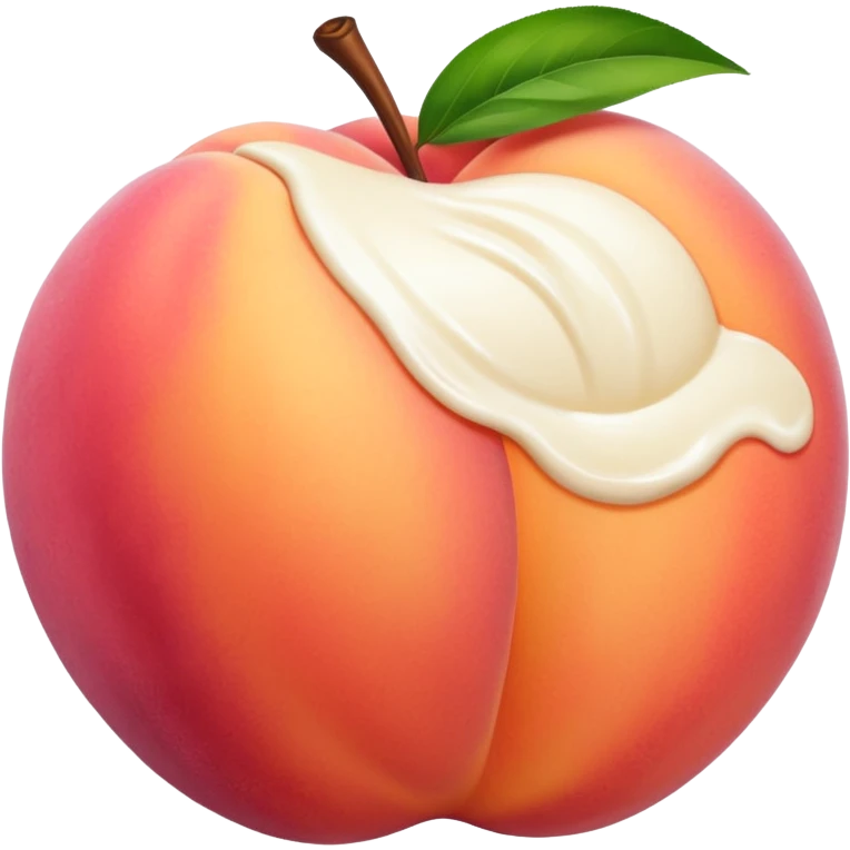 Peach with cream on it emoji