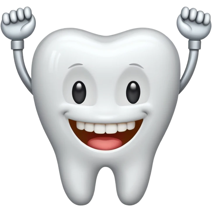 smiling tooth with braces, friendly emoji style emoji