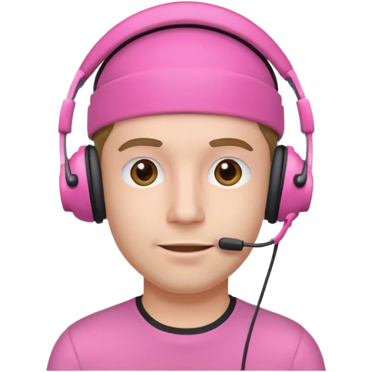 guy with pink headset emoji