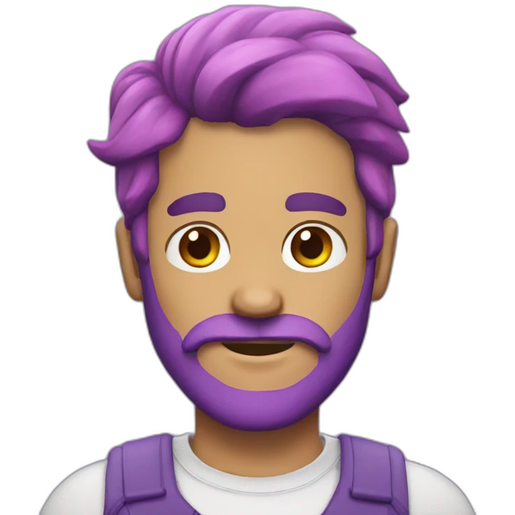 man with purple hair and pink beard emoji