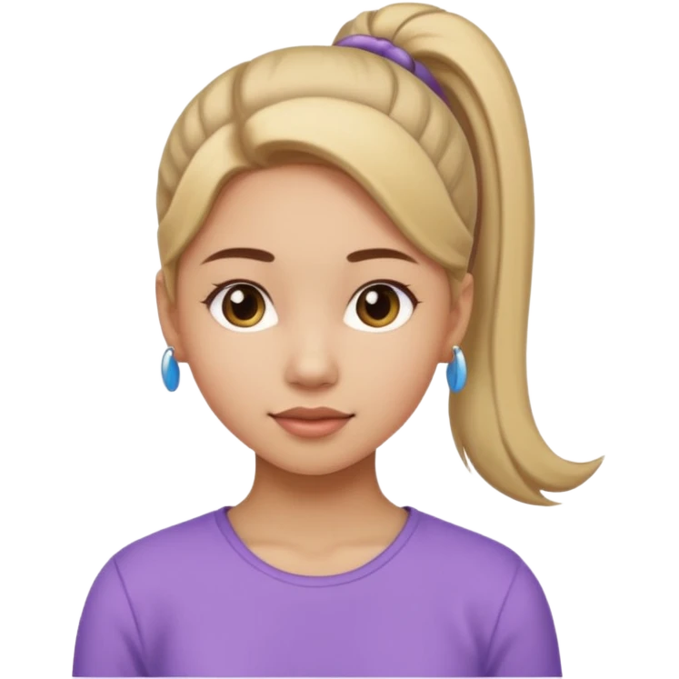 Girl with simple ponytail emoji