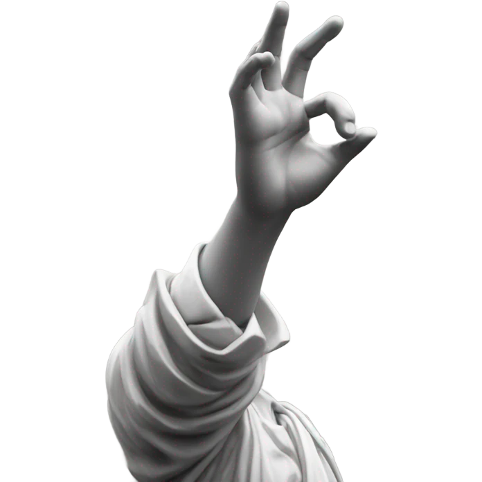 hand up salute with bereitschaft stature emoji