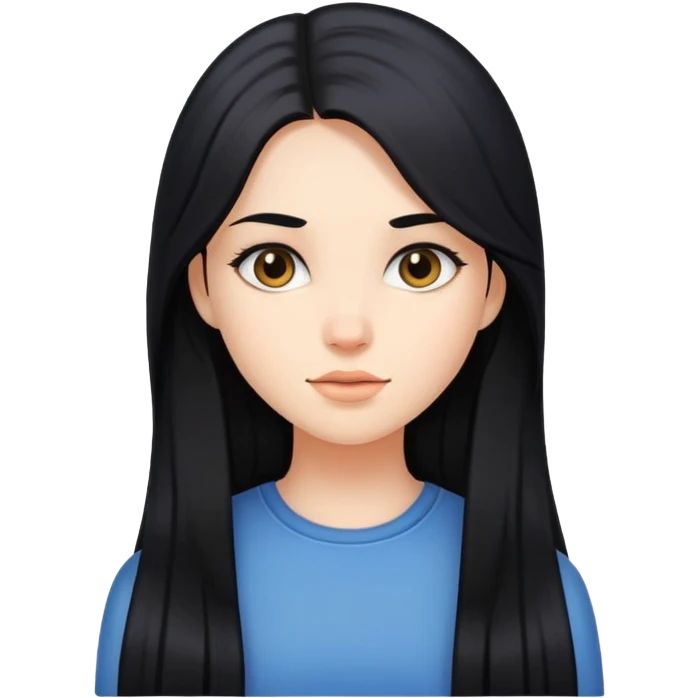 girl with long black hair emoji