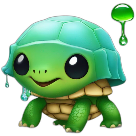 rap turtle with y2k drip emoji