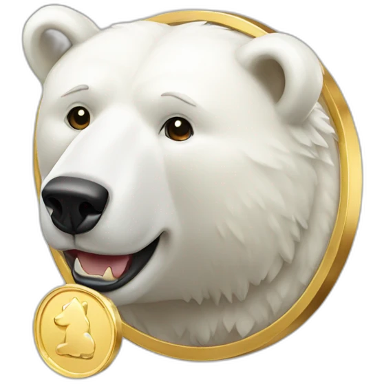 white bear with gold coin emoji
