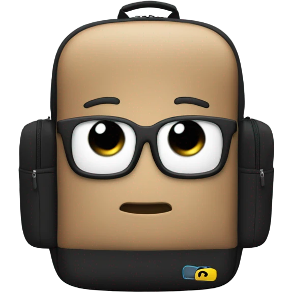 Tech backpack with no eye and color black emoji