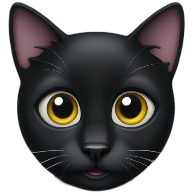 A black cat with big eyes emoji