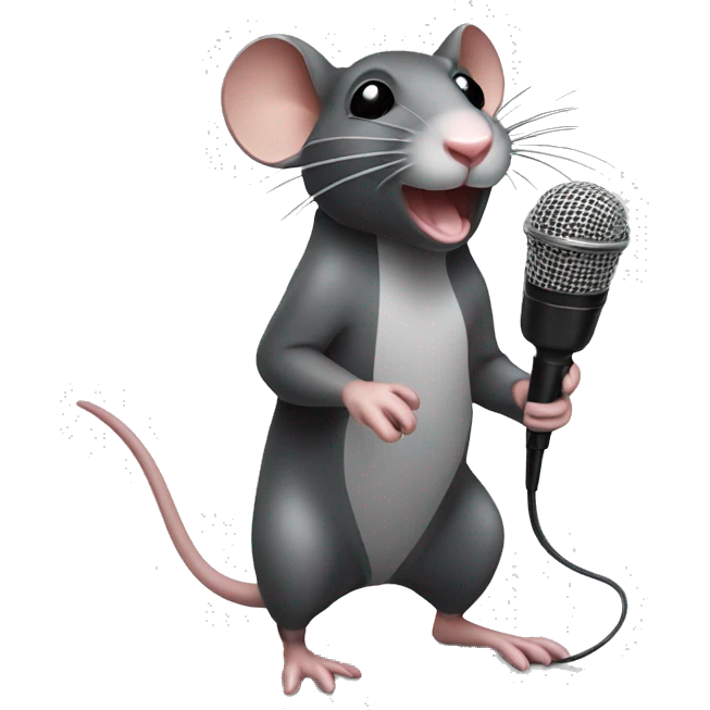 Rat with microphone emoji