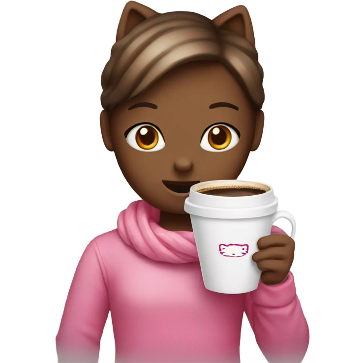 Hello-kitty hello-kitty with a coffee emoji