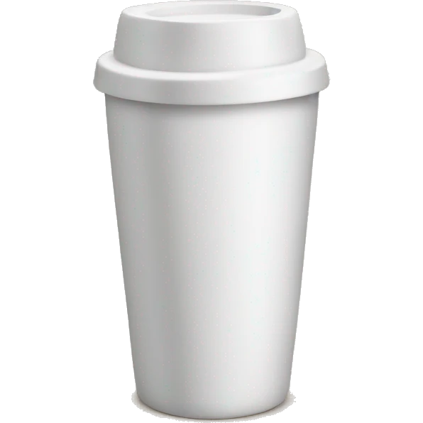 White tumbler for coffee with text on it emoji