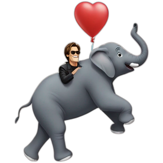 Jim Carrey skydives with an elephant emoji