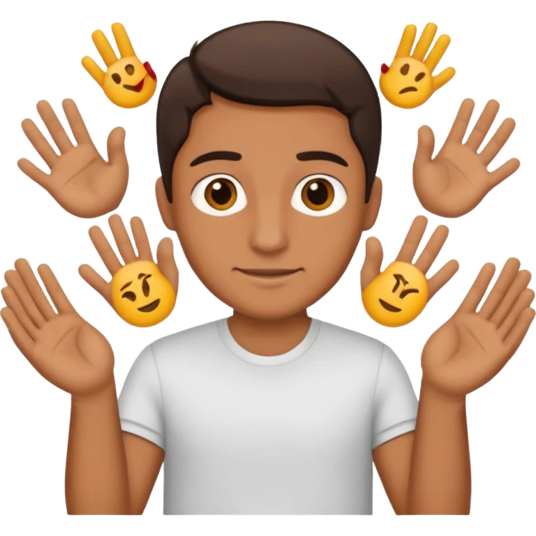 man holding 6 in left hand and 7 in right hand emoji