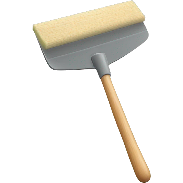 squeegee with long wooden handle emoji