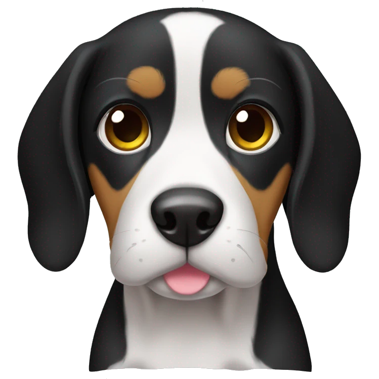 black beagle kawaii round  emoji