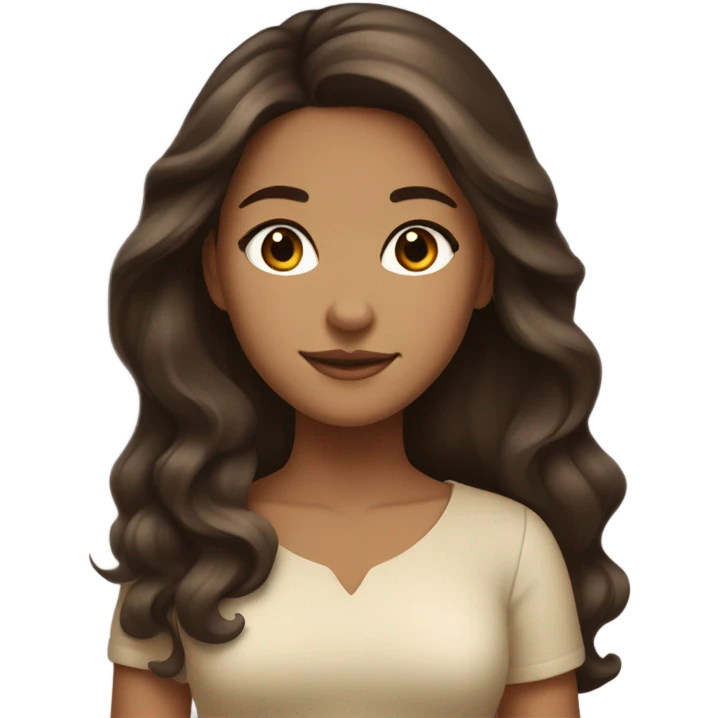 tan girl with long dark brown hair and brown eyes wealthy emoji