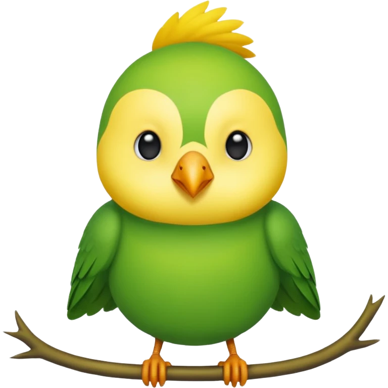 A love bird with color green and his head yellow  emoji