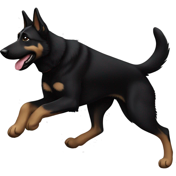 Black german shepherd running emoji