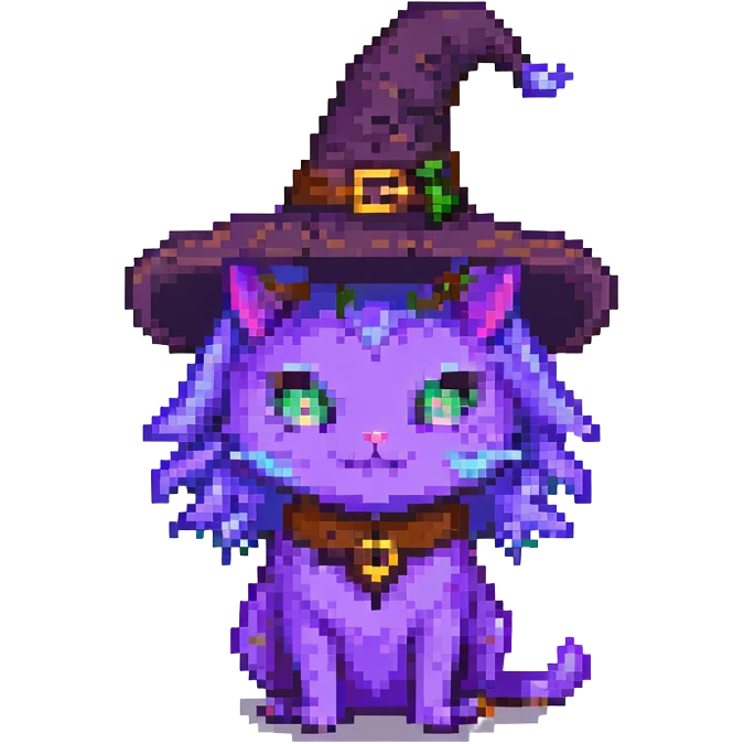 purple witch cat emoji
