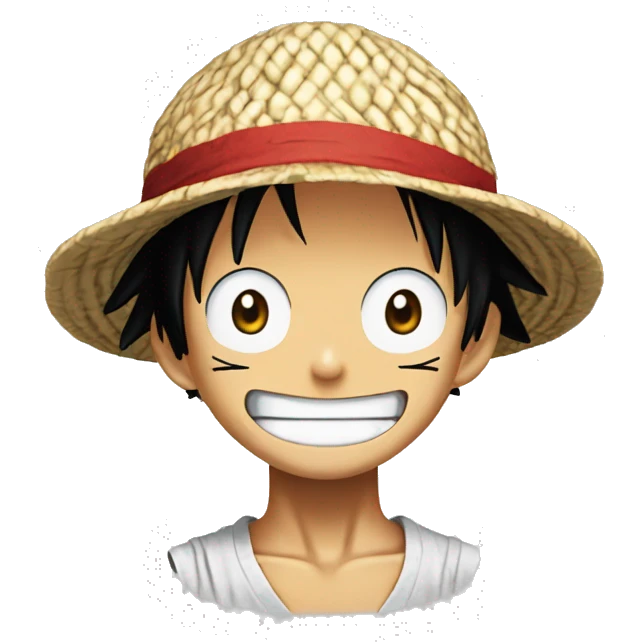 I want to create an emoi of the face of monkey d. luffy emoji