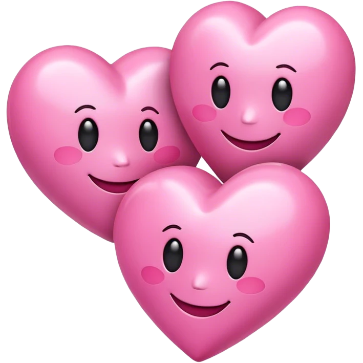 Pink heart with smiley faces emoji