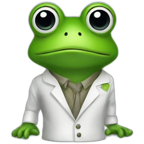 A physicist frog emoji