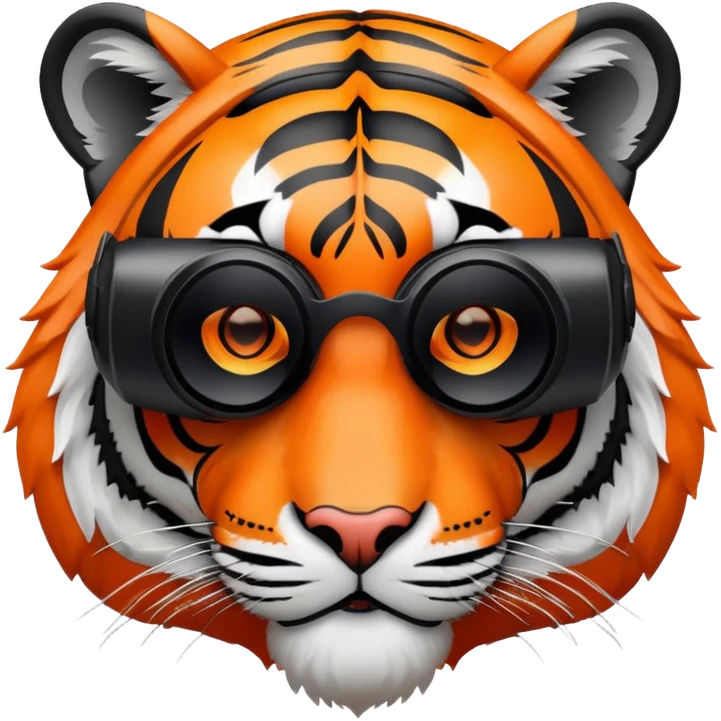 tiger face wearing VR headset for Twitch emote emoji