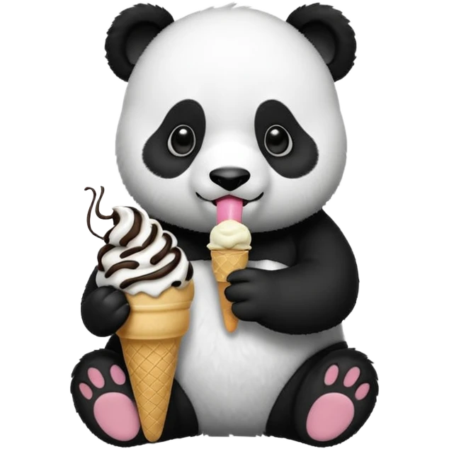 Panda eating ice cream emoji