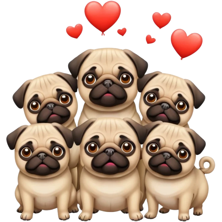 Pugs send love emoji