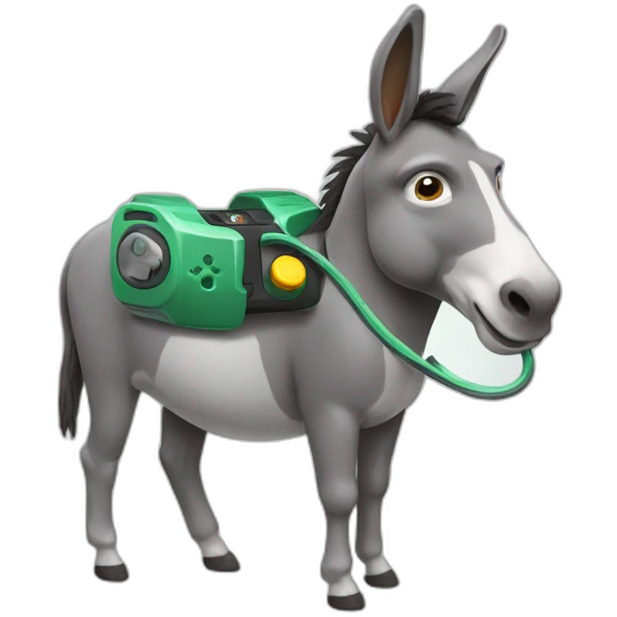Donkey playing xbox emoji