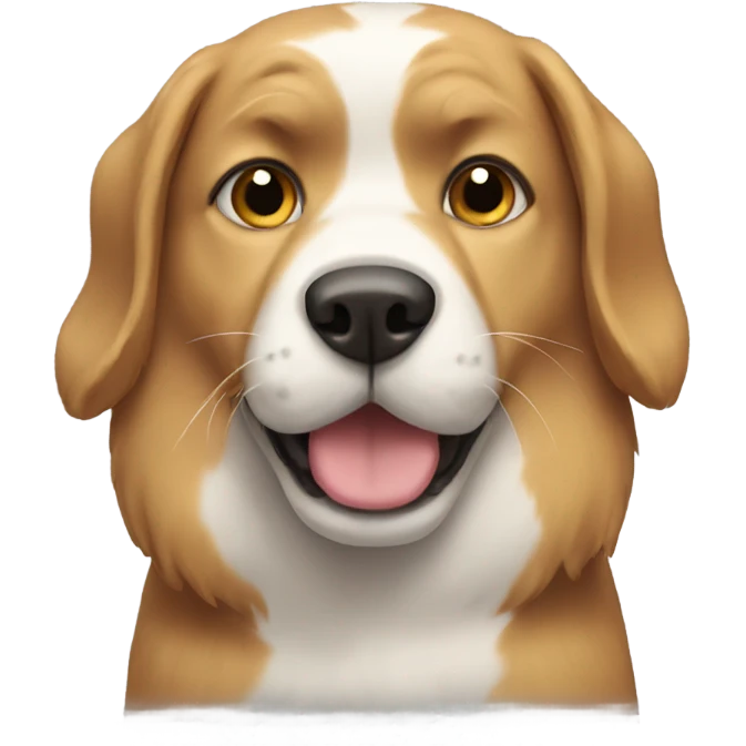 A dog wearing a cat  emoji